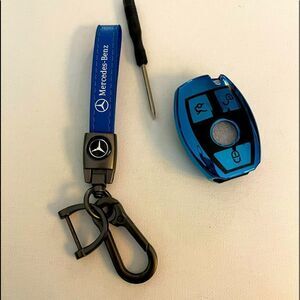 Mercedes Benz fob Keychain in Blue and fob cover in Blue NWT
